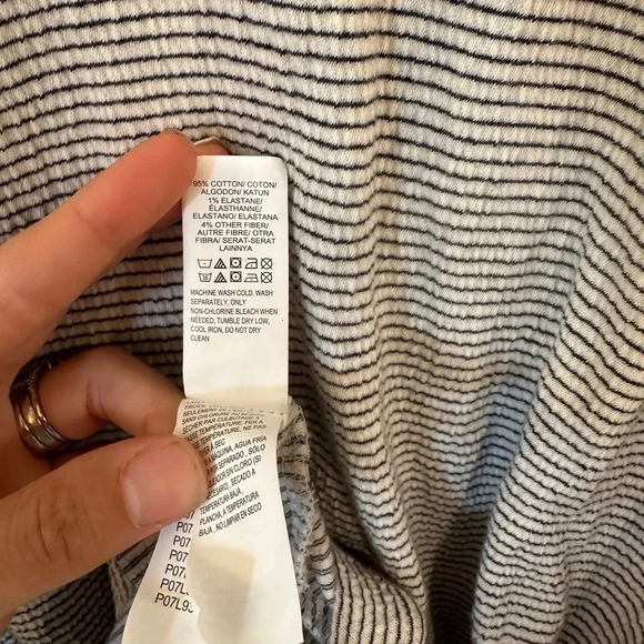 Lucky Brand Stripe Ruffle Bell Sleeve Knit Mini Shirt Dress Women’s X-Small - Picture 6 of 6